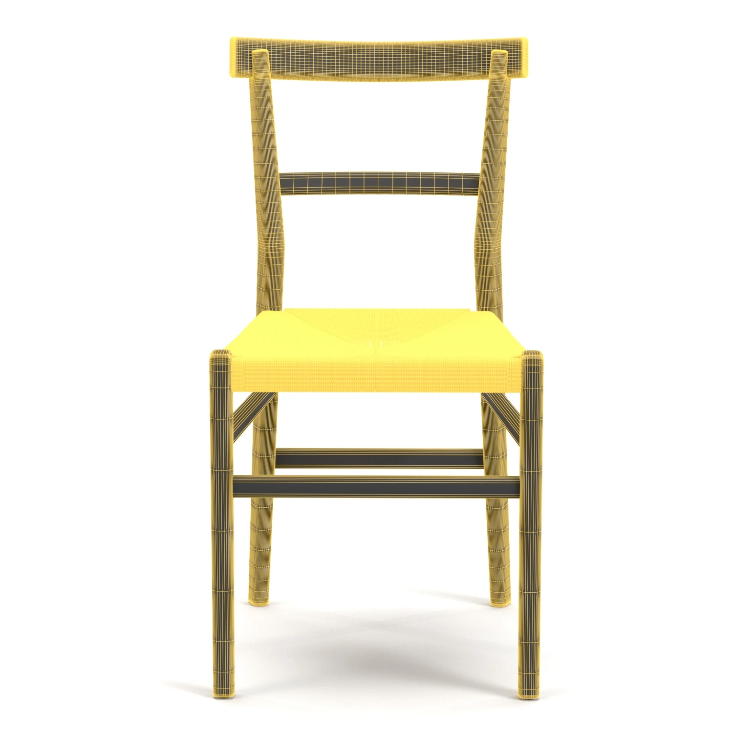 Oak Farmhouse Dining Chair PBR 3D Model_07